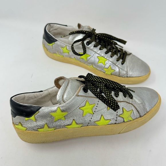 Saint Laurent metallic leather Sneakers size EU 40.5 - Picture 1 of 9